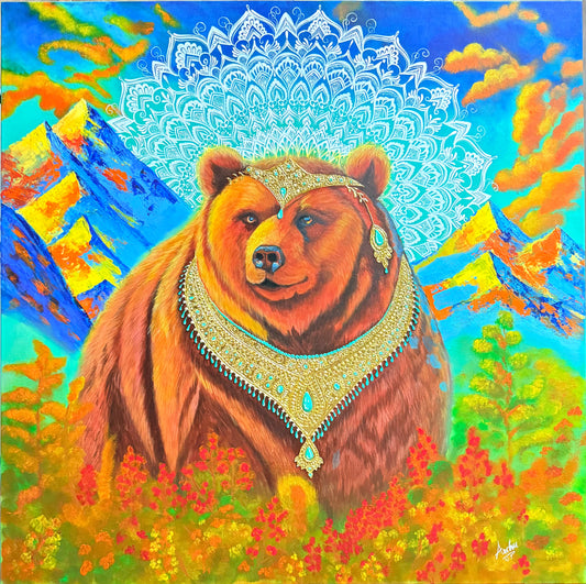 Royal Grizzly - Original Painting - 36 X 36